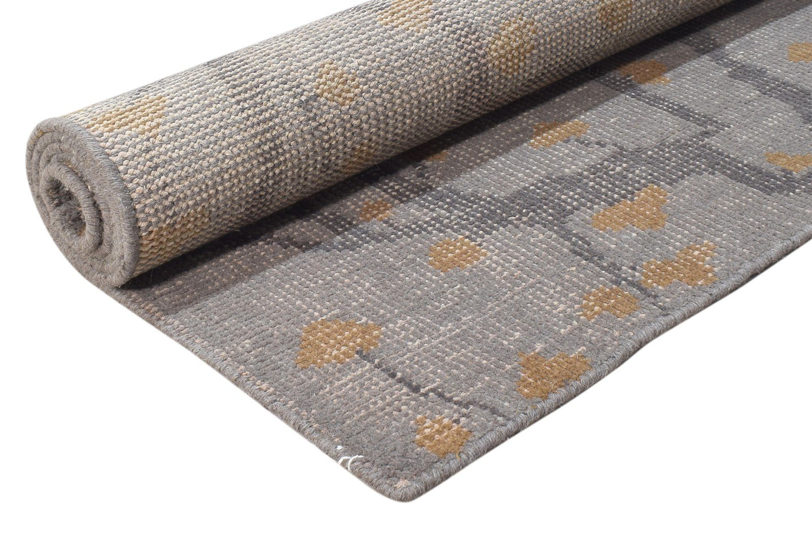 Grey Wool Rug 4' X 6' Modern Hand Knotted French Floral Room Size Carpet 7865071698069