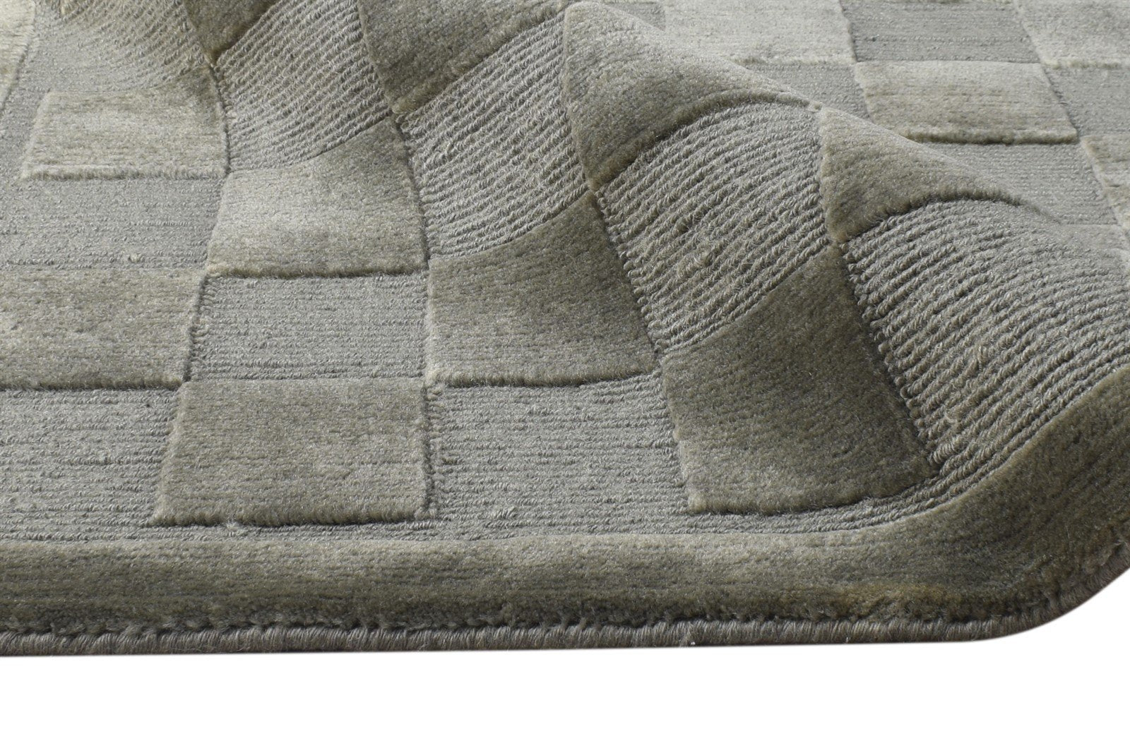 Grey Wool Rug 4' X 6' Modern Hand Knotted Scandinavian Nordic Room Size Carpet 7865109971093
