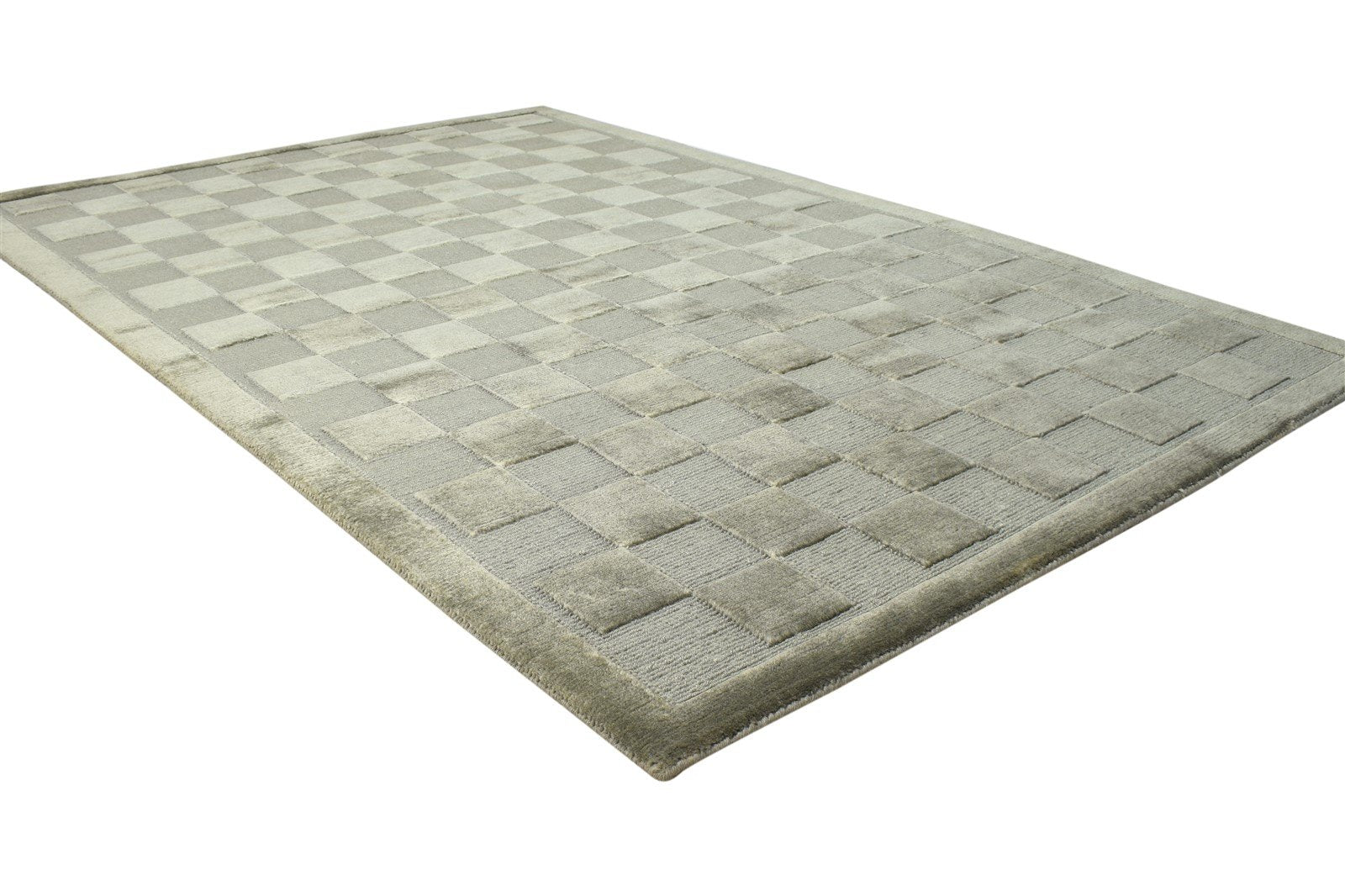 Grey Wool Rug 4' X 6' Modern Hand Knotted Scandinavian Nordic Room Size Carpet 7865109971093