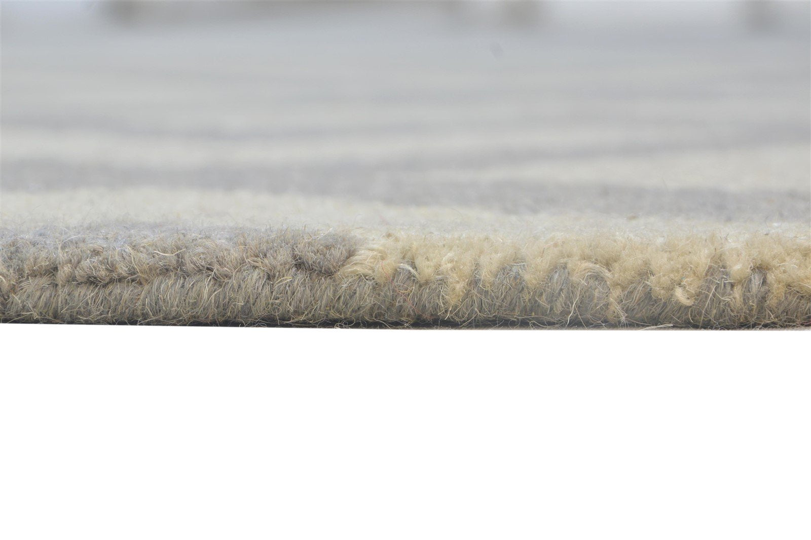 Grey Wool Rug 4' X 6' Modern Hand Tufted Scandinavian Geometric Room Size Carpet 7864304861333
