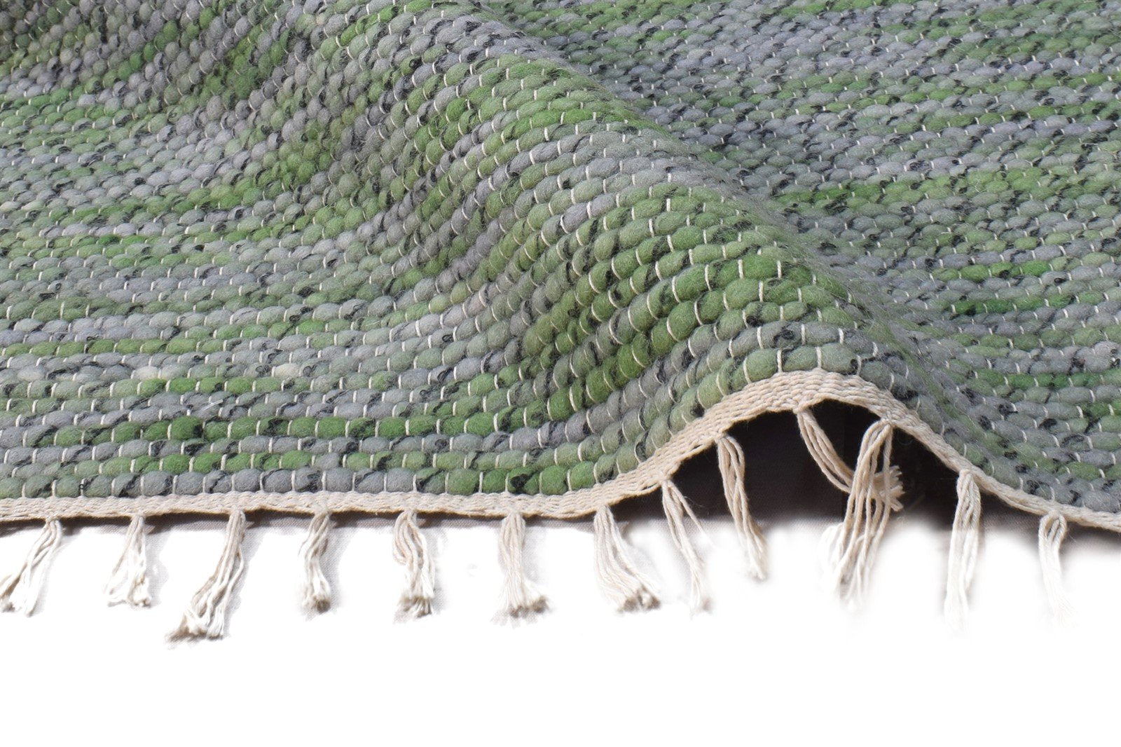 Grey Wool Rug 4' X 7' Modern Hand Woven Scandinavian Solid Room Size Carpet 7865002524821