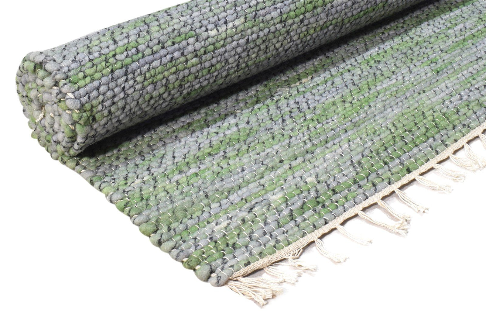Grey Wool Rug 4' X 7' Modern Hand Woven Scandinavian Solid Room Size Carpet 7865002524821