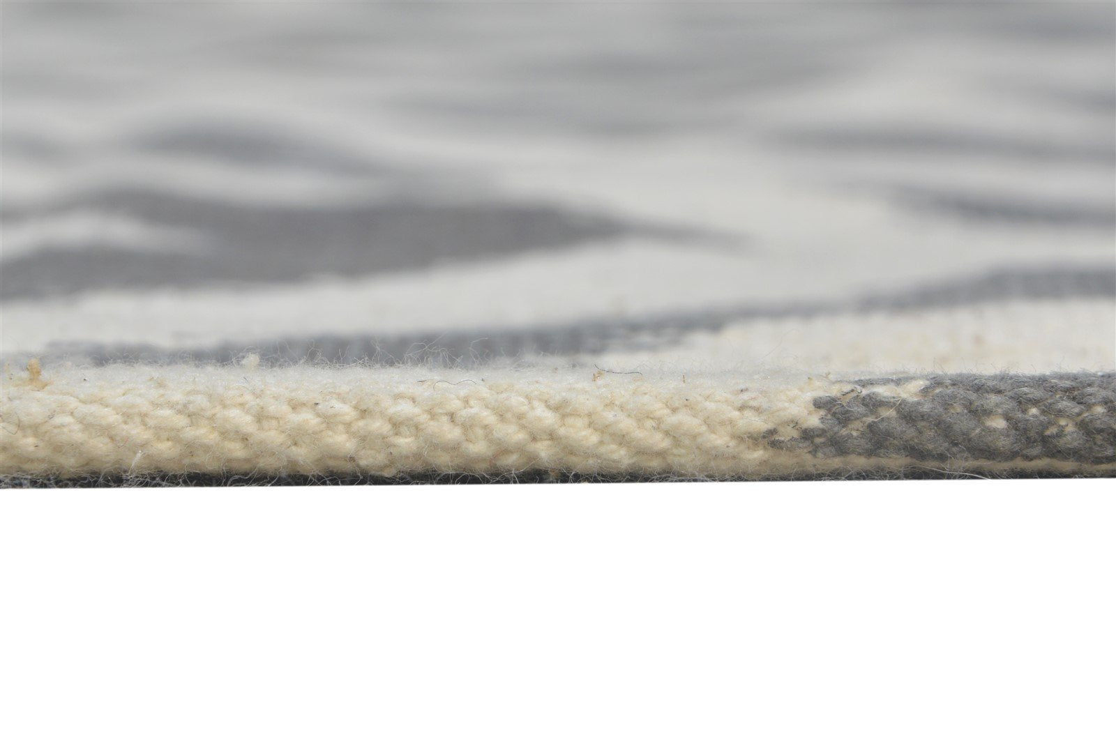 Grey Wool Rug 5' X 6' Modern Dhurrie American Chevron Room Size Carpet 7864673763477