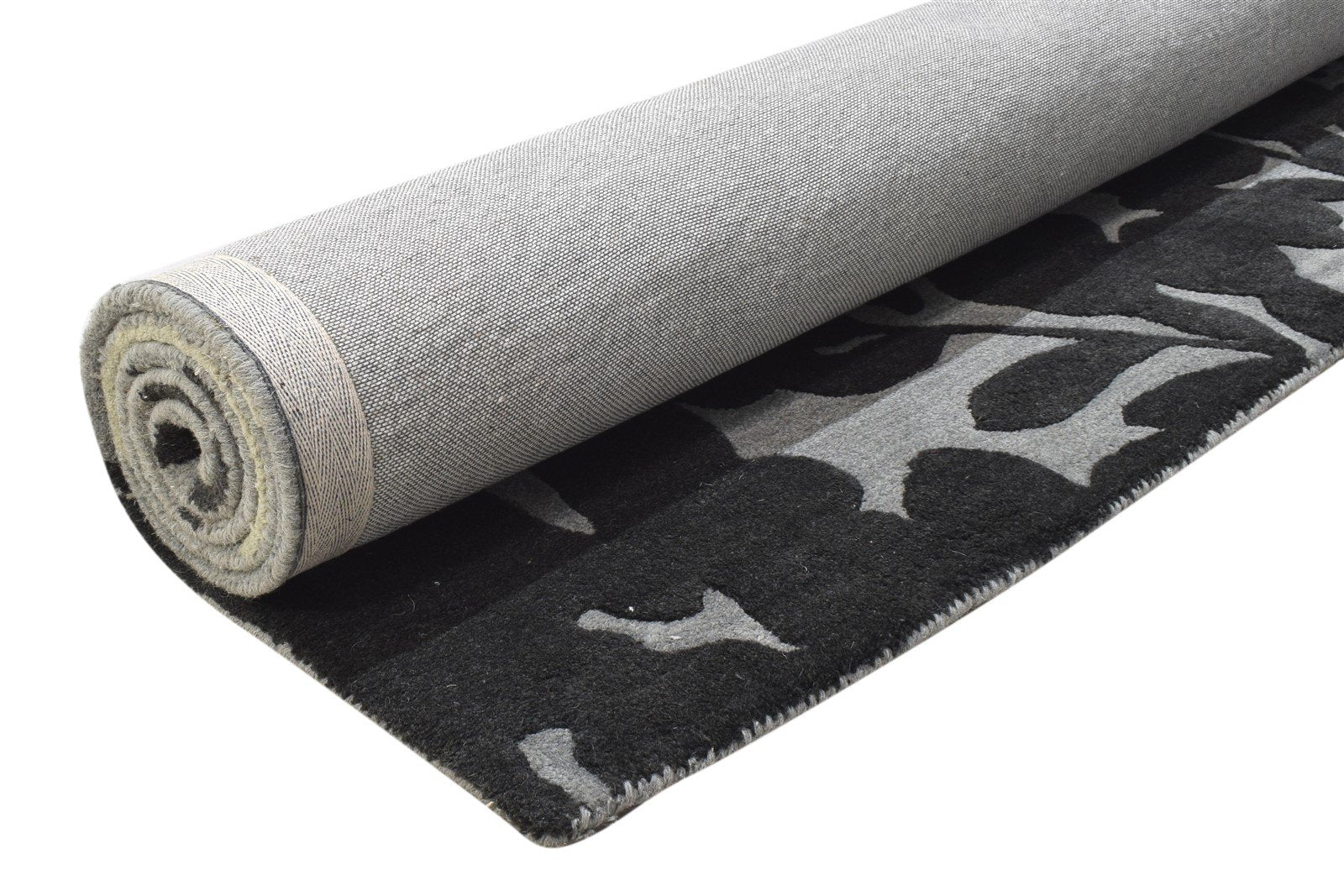 Grey Wool Rug 5' X 8' Modern Hand Tufted French Floral Room Size Carpet 7864285888661