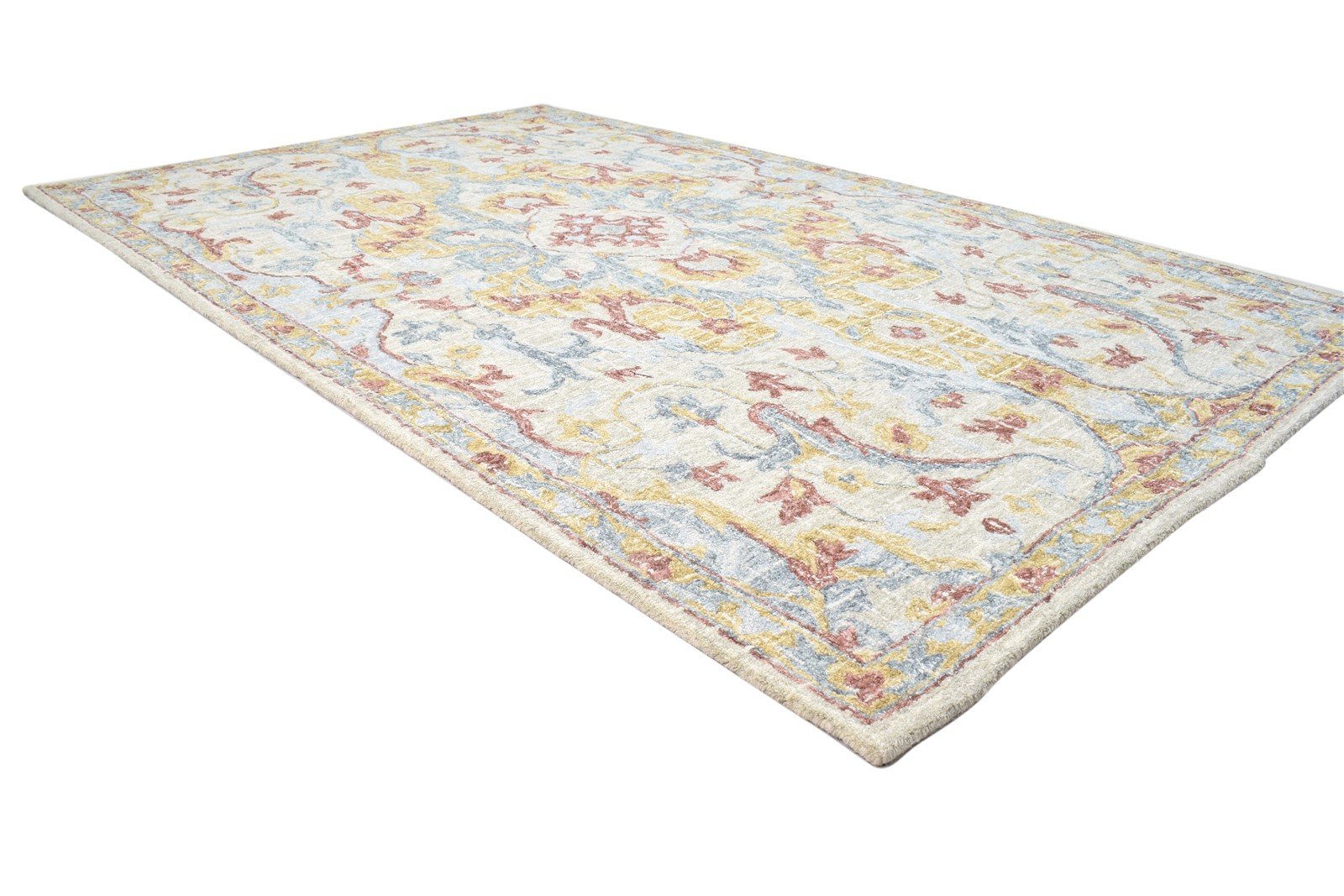 Grey Wool Rug 5' X 8' Modern Hand Tufted Kazak Grid Room Size Carpet 7864093048981
