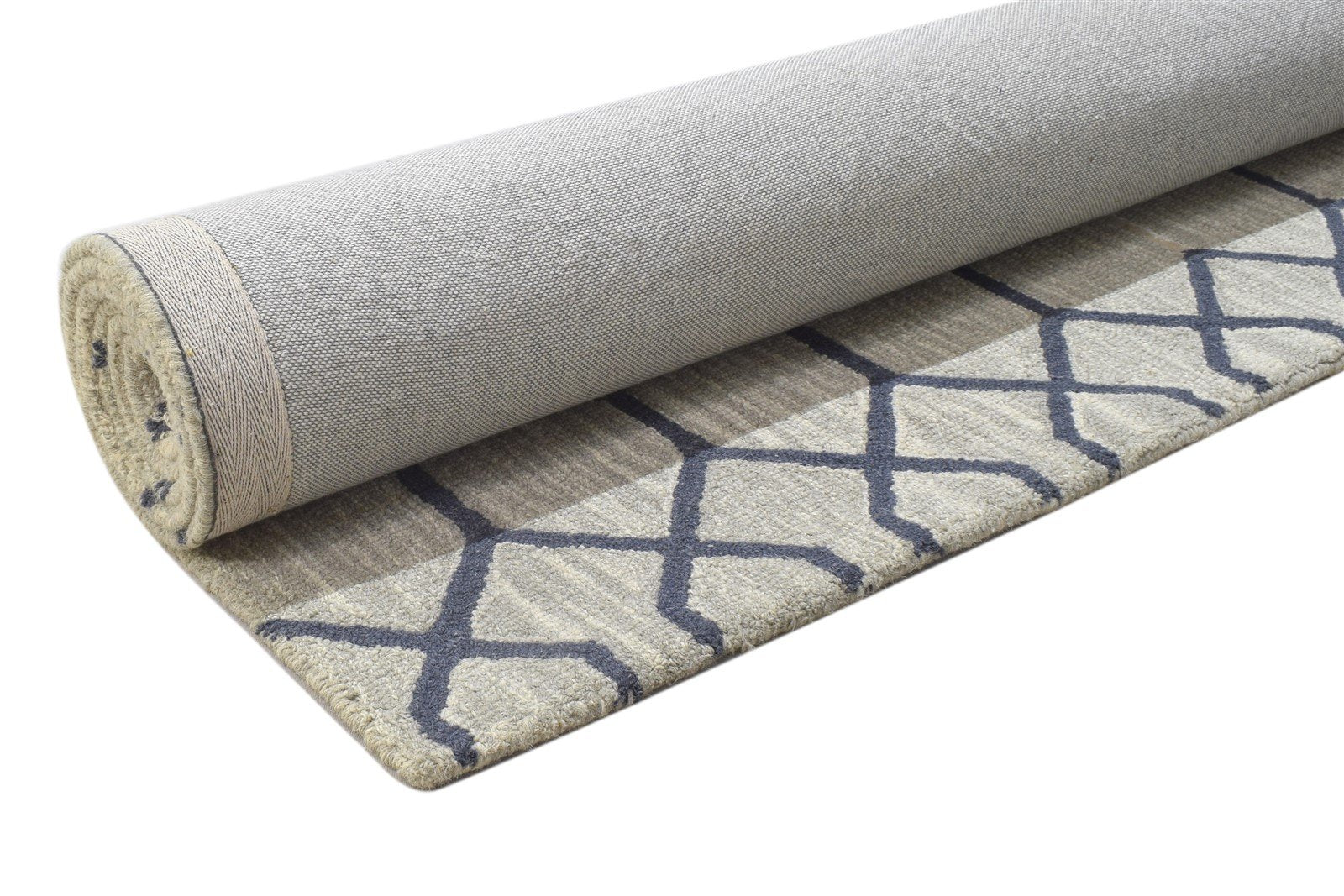 Grey Wool Rug 5' X 8' Modern Hand Tufted Moroccan Geometric Room Size Carpet 7864109039765