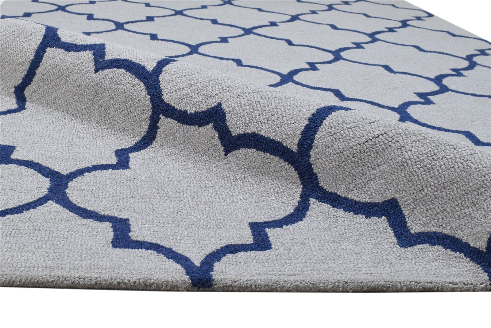 Grey Wool Rug 5' X 8' Modern Hand Tufted Moroccan Trellis Room Size Carpet 7864257904789