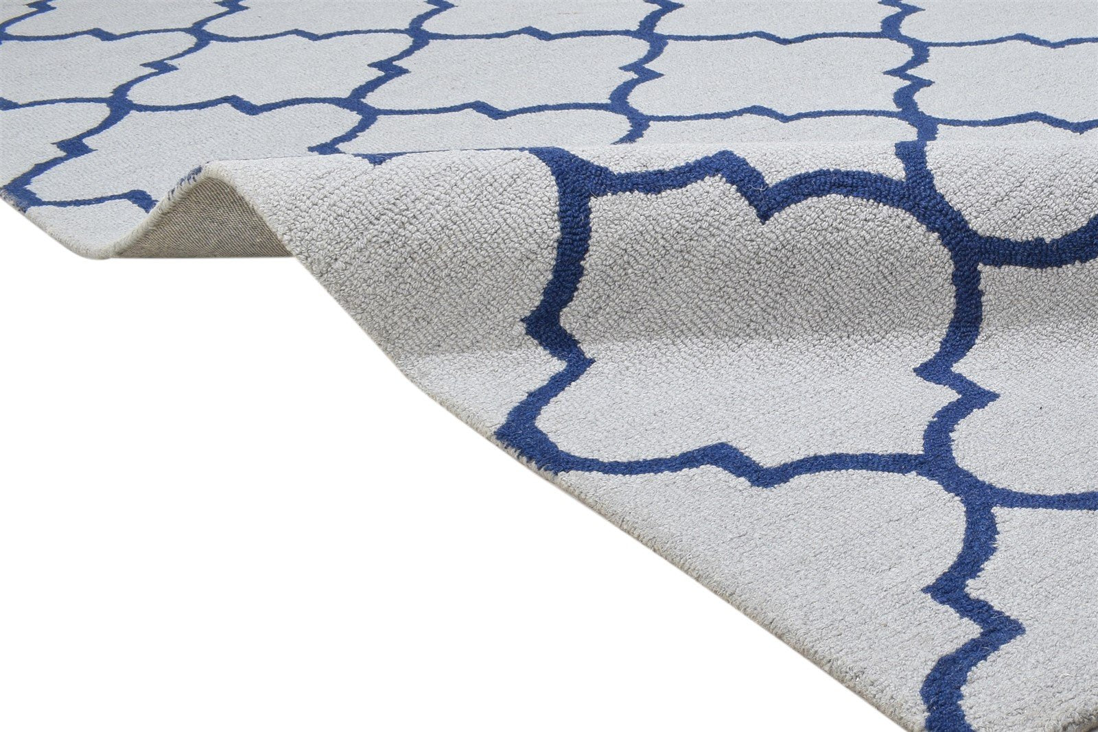 Grey Wool Rug 5' X 8' Modern Hand Tufted Moroccan Trellis Room Size Carpet 7864257904789