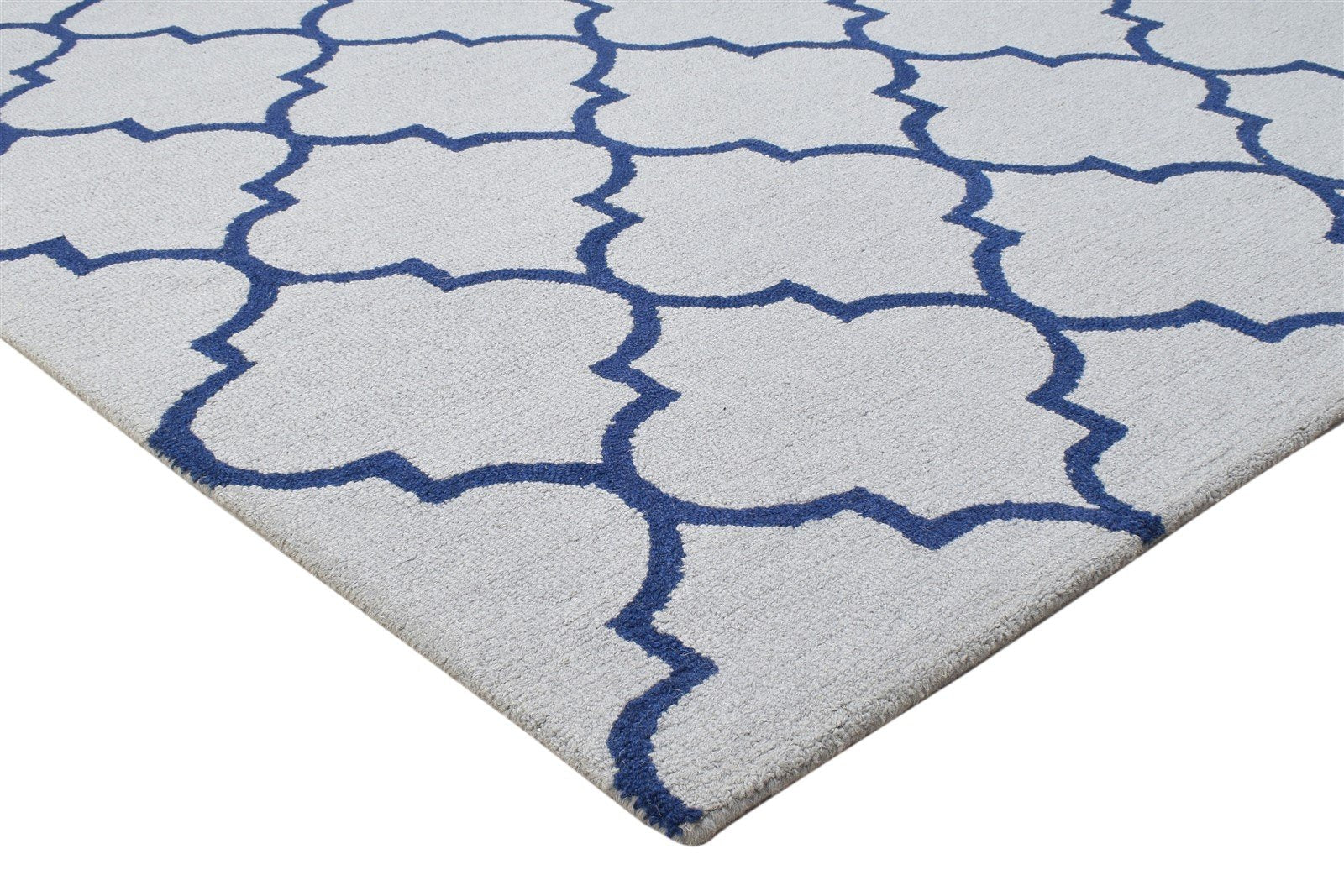 Grey Wool Rug 5' X 8' Modern Hand Tufted Moroccan Trellis Room Size Carpet 7864257904789