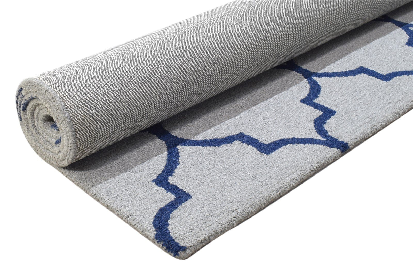 Grey Wool Rug 5' X 8' Modern Hand Tufted Moroccan Trellis Room Size Carpet 7864257904789