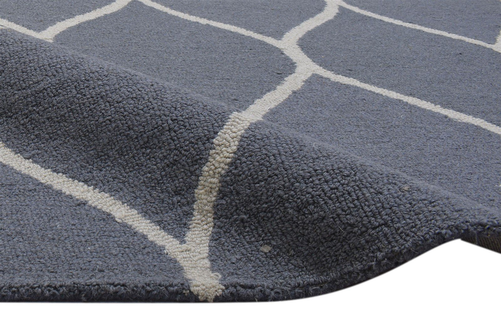 Grey Wool Rug 5' X 8' Modern Hand Tufted Moroccan Trellis Room Size Carpet 7860706836629