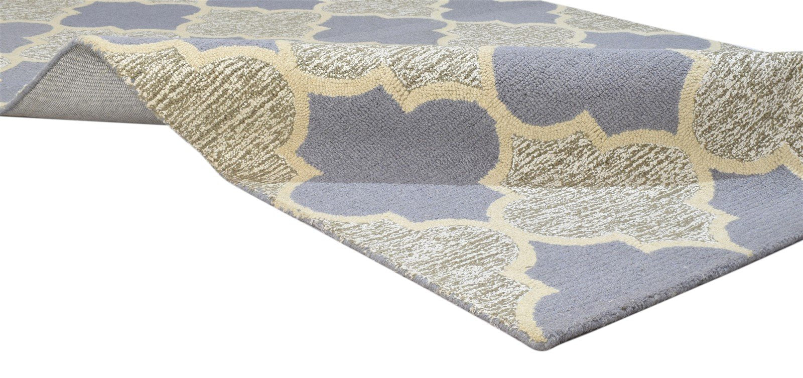 Grey Wool Rug 5' X 8' Modern Hand Tufted Moroccan Trellis Room Size Carpet 7860687011989