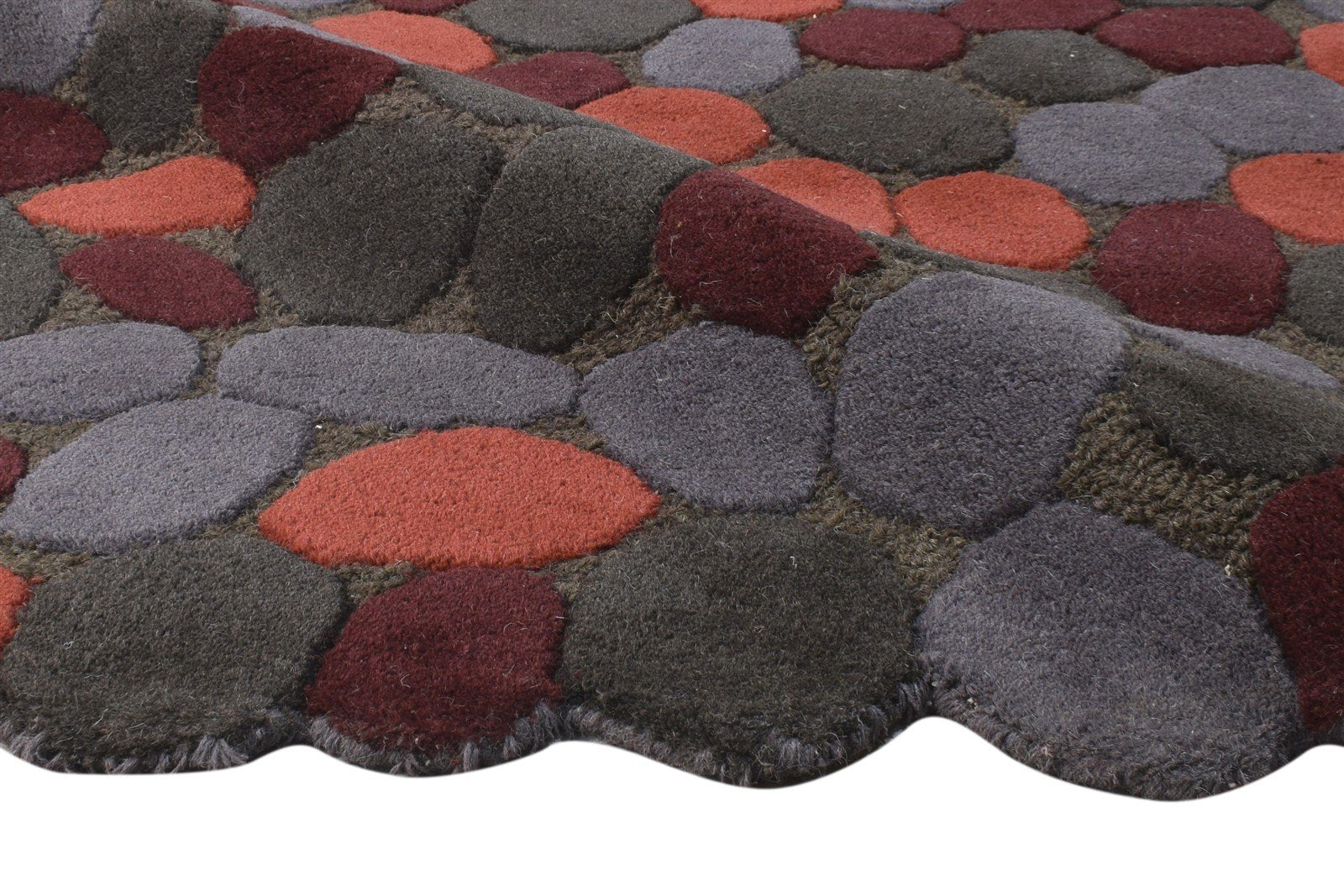 Grey Wool Rug 5' X 8' Modern Hand Tufted Scandinavian Abstract Room Size Carpet 7865056133269