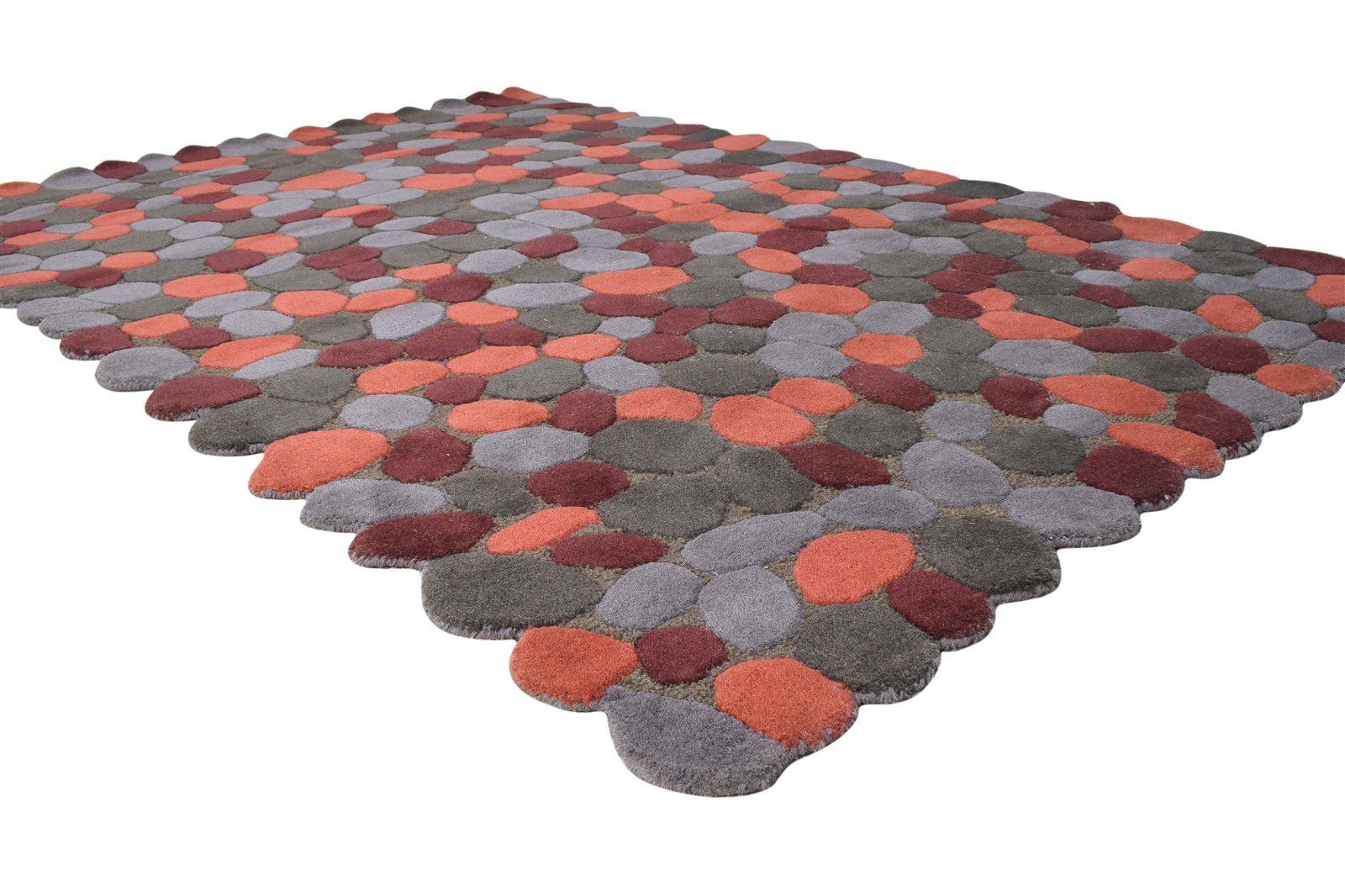 Grey Wool Rug 5' X 8' Modern Hand Tufted Scandinavian Abstract Room Size Carpet 7865056133269