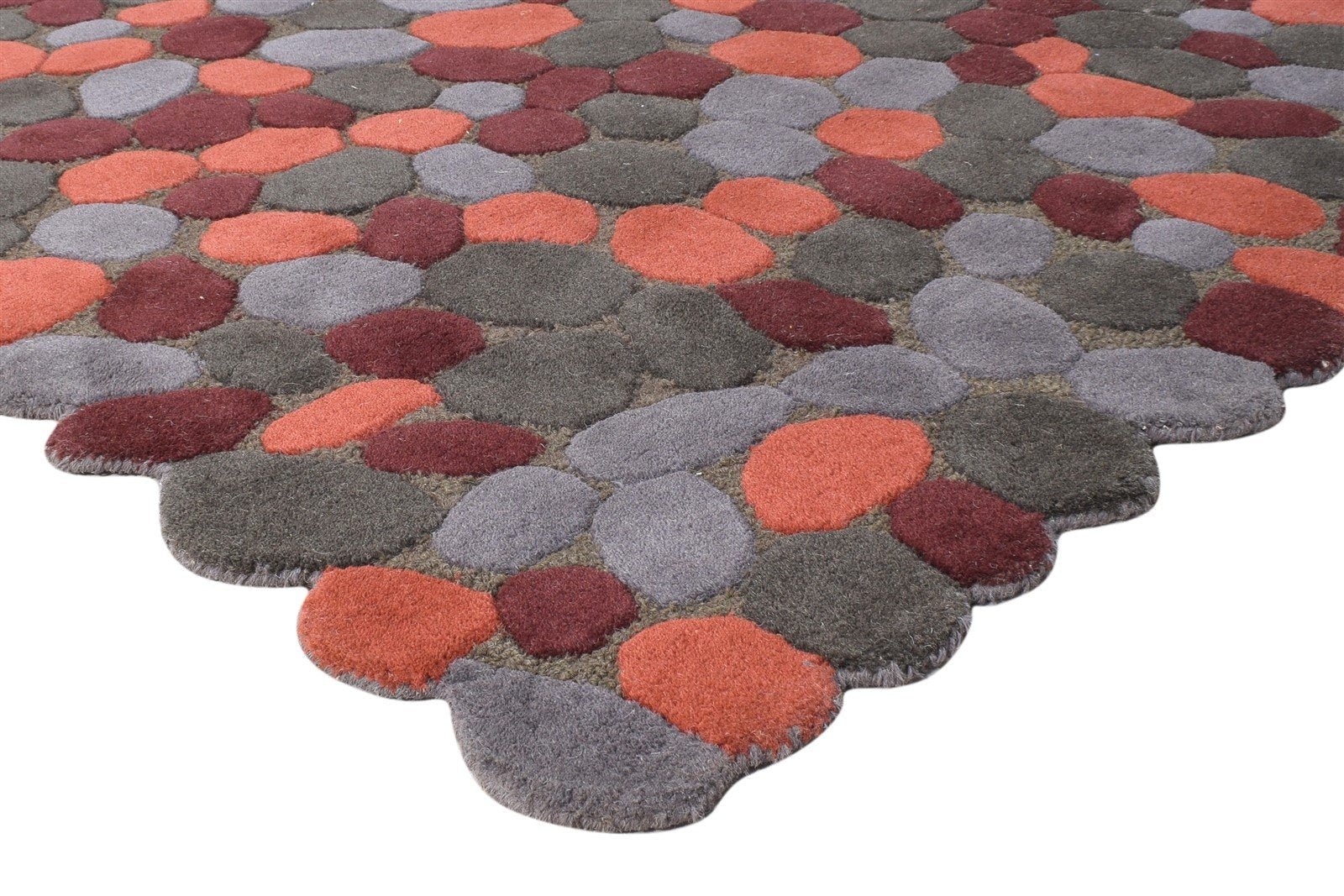 Grey Wool Rug 5' X 8' Modern Hand Tufted Scandinavian Abstract Room Size Carpet 7865056133269