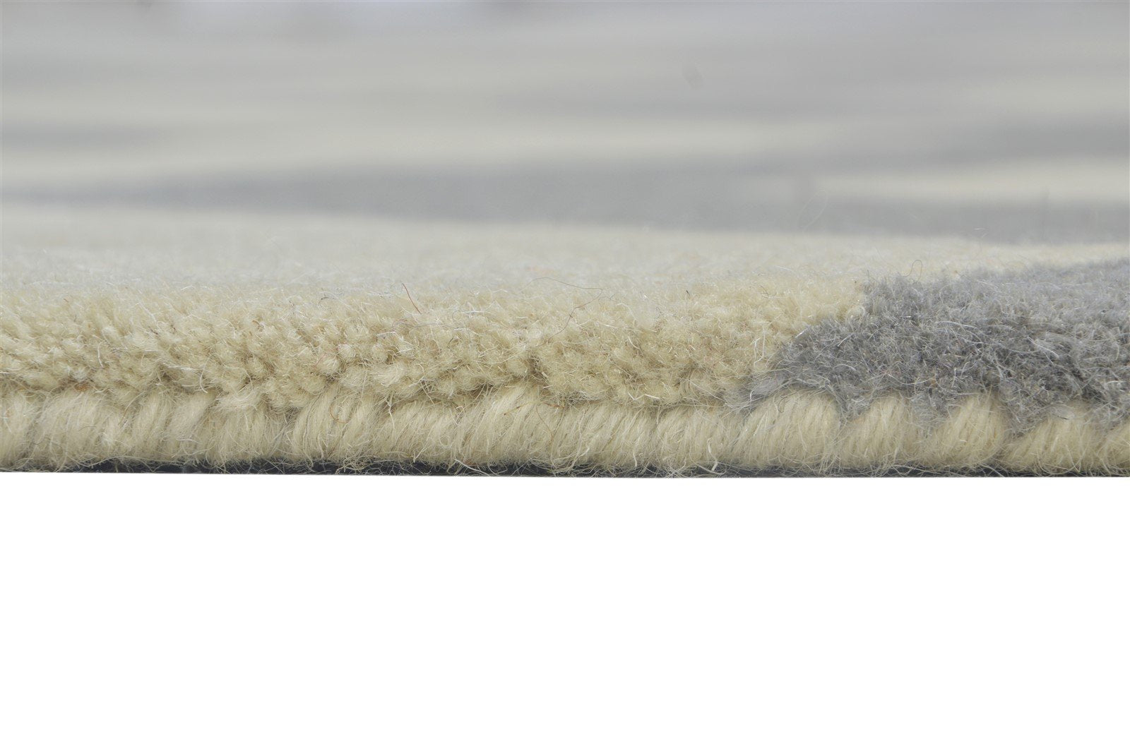 Grey Wool Rug 5' X 8' Modern Hand Tufted Scandinavian Chevron Room Size Carpet 7864263409813