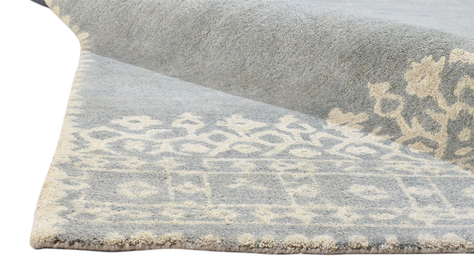 Grey Wool Rug 5' X 8' Modern Hand Tufted Scandinavian Lace Room Size Carpet 7860686127253