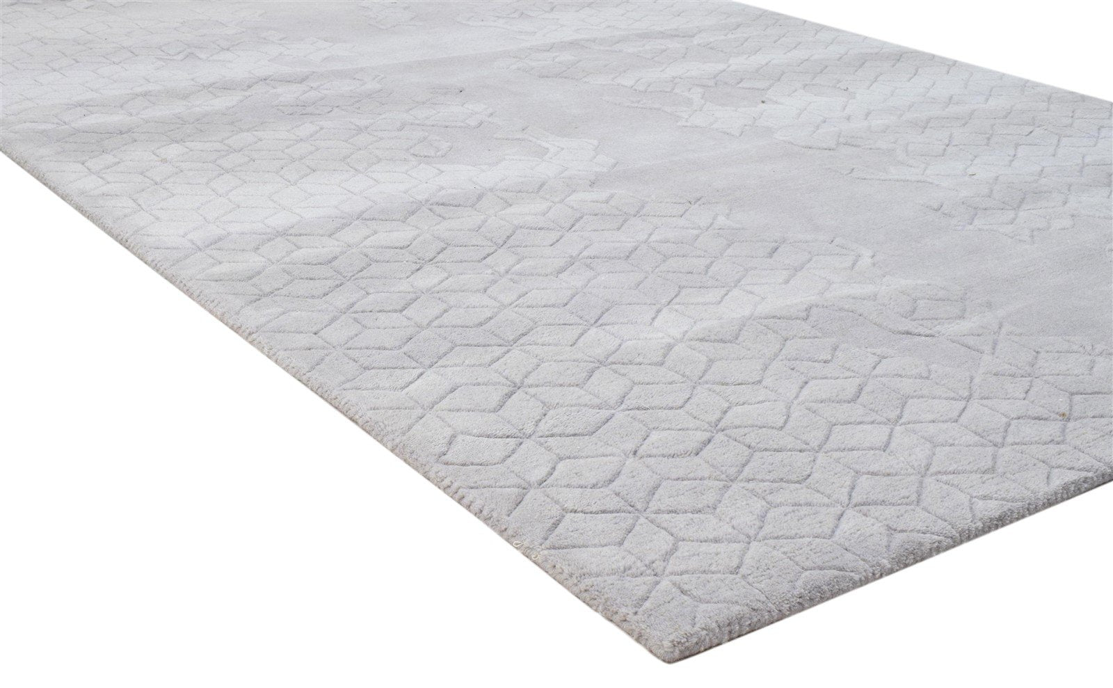 Grey Wool Rug 5' X 8' Modern Hand Tufted Scandinavian Solid Room Size Carpet 7860684095637