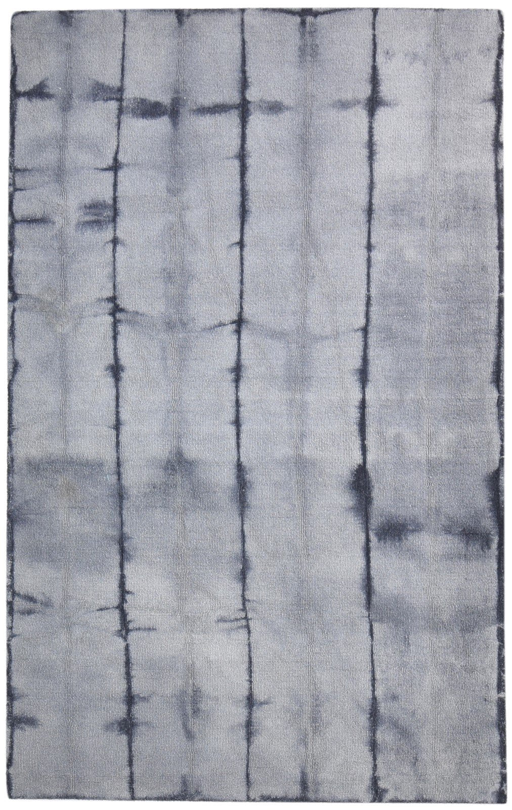 Elli Grey Wool Rug 5' X 8' Modern Hand Tufted Shibori Tie Dye 7865199558805