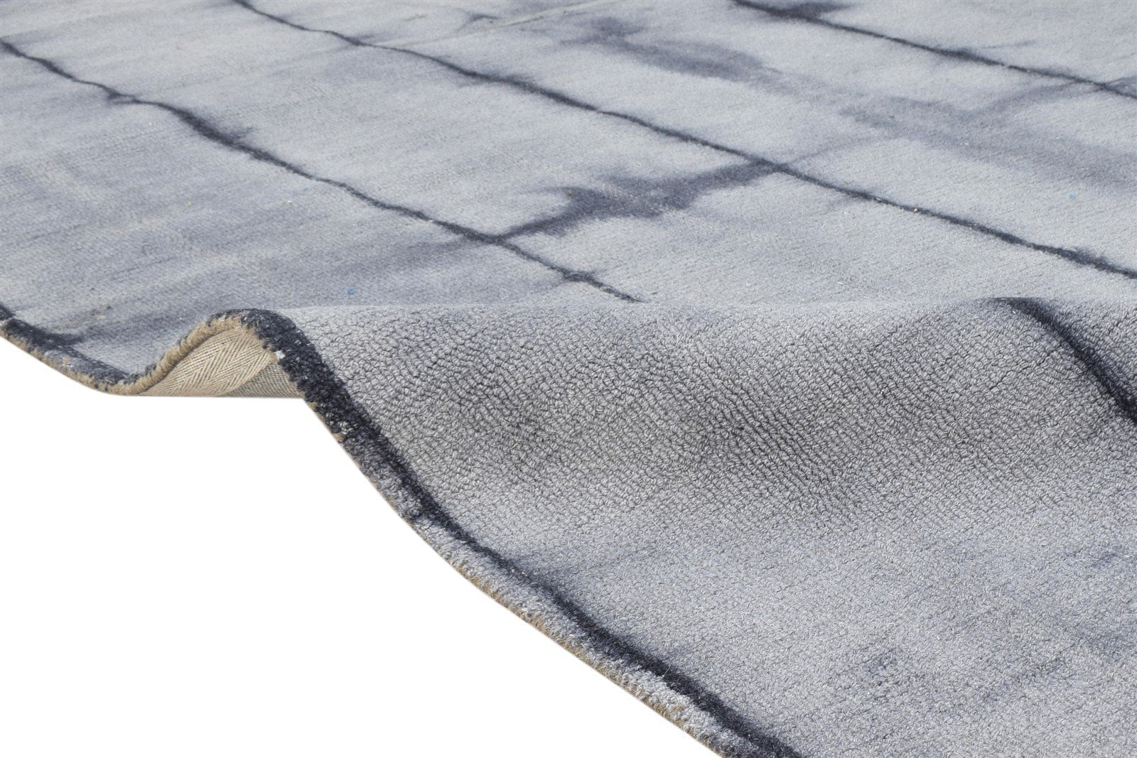 Dotti Grey Wool Rug 5' X 8' Modern Hand Tufted Shibori Tie Dye 7865206079637