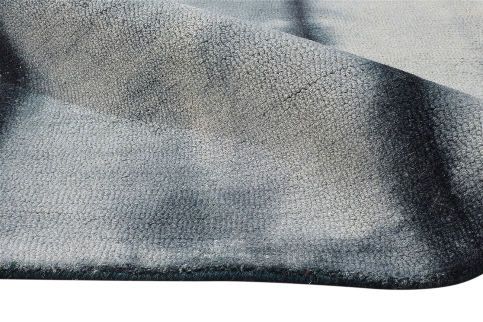 Grey Wool Rug 5' X 8' Modern Hand Tufted Shibori Tie Dye Room Size Carpet 7865173213333