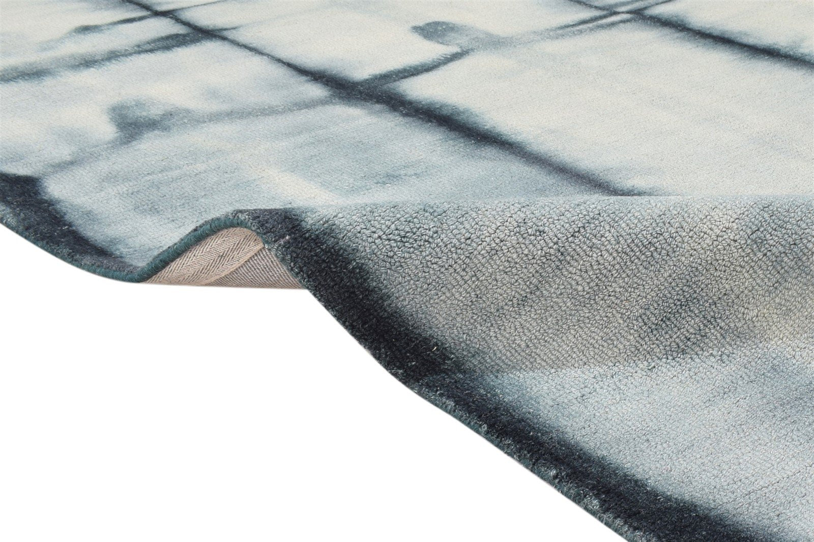 Grey Wool Rug 5' X 8' Modern Hand Tufted Shibori Tie Dye Room Size Carpet 7865173213333