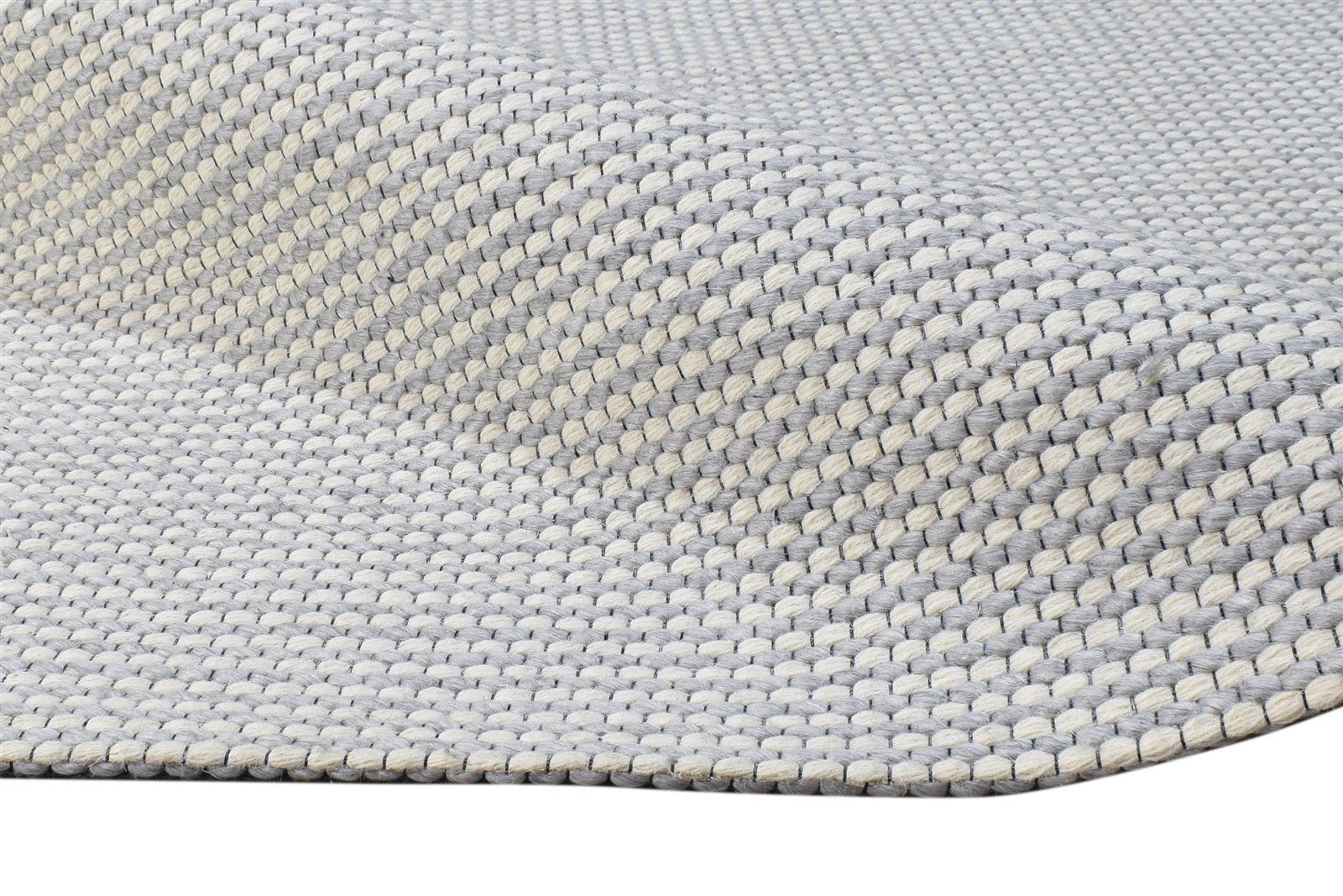 Shirline Grey Wool Rug 5' X 8' Modern Hand Woven Scandinavian Striped 7865007341717