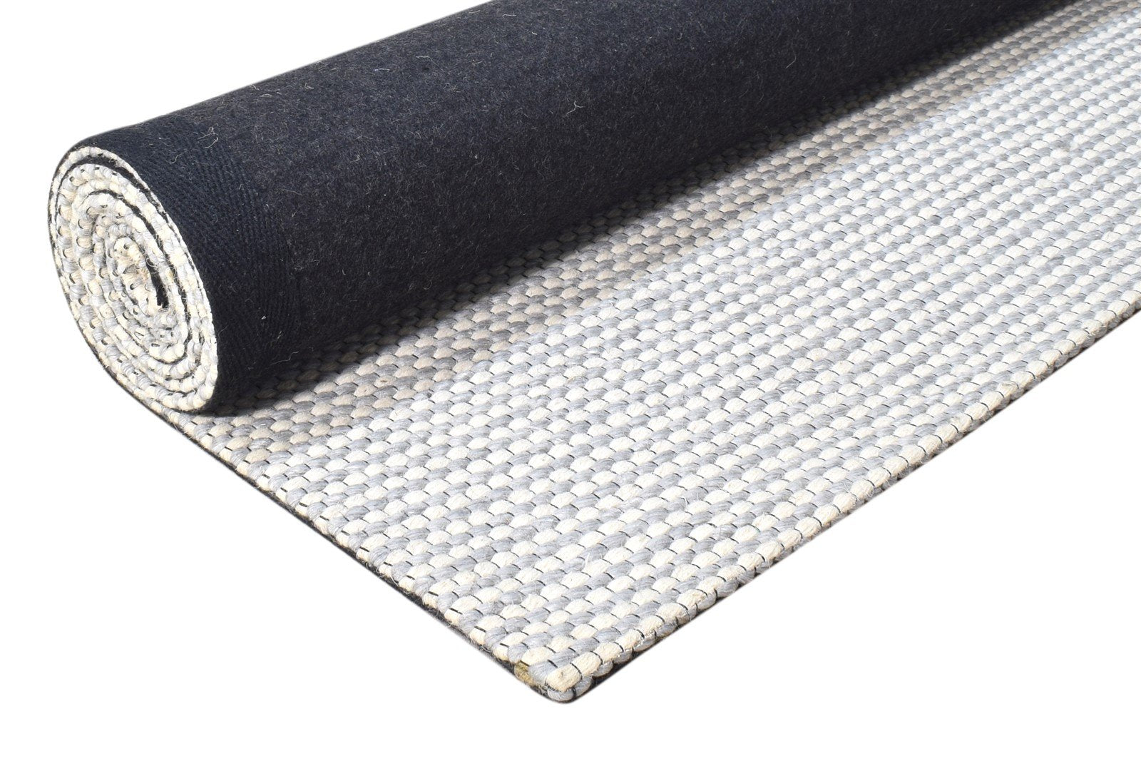 Shirline Grey Wool Rug 5' X 8' Modern Hand Woven Scandinavian Striped 7865007341717