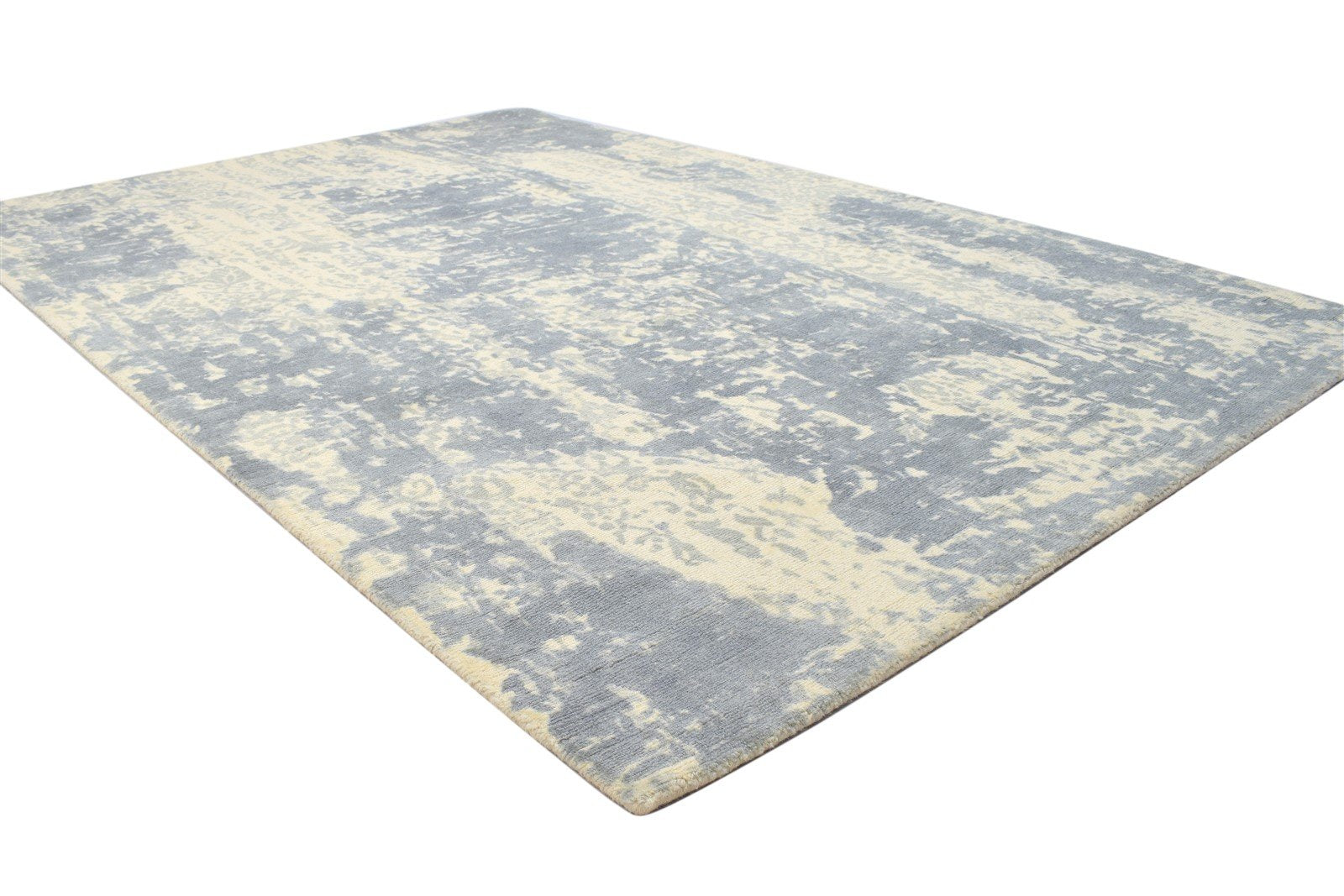 Grey Wool Rug 5' X 8' Modern Handloom Scandinavian Abstract Room Size Carpet 7864148951189