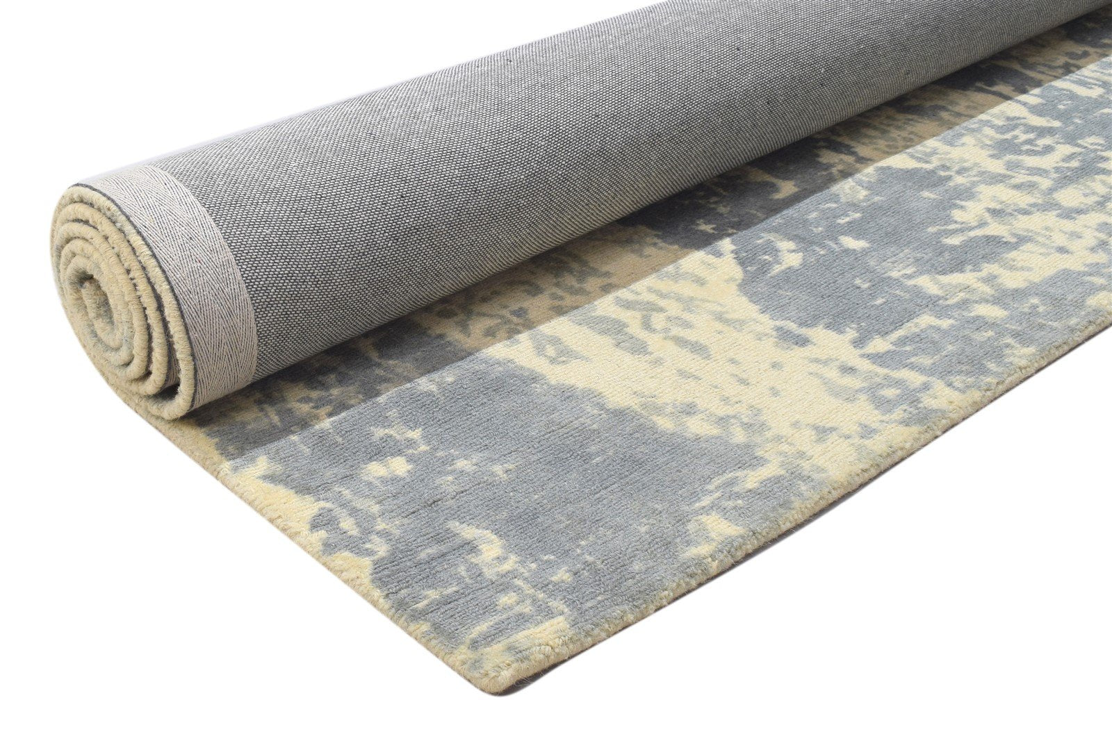 Grey Wool Rug 5' X 8' Modern Handloom Scandinavian Abstract Room Size Carpet 7864148951189