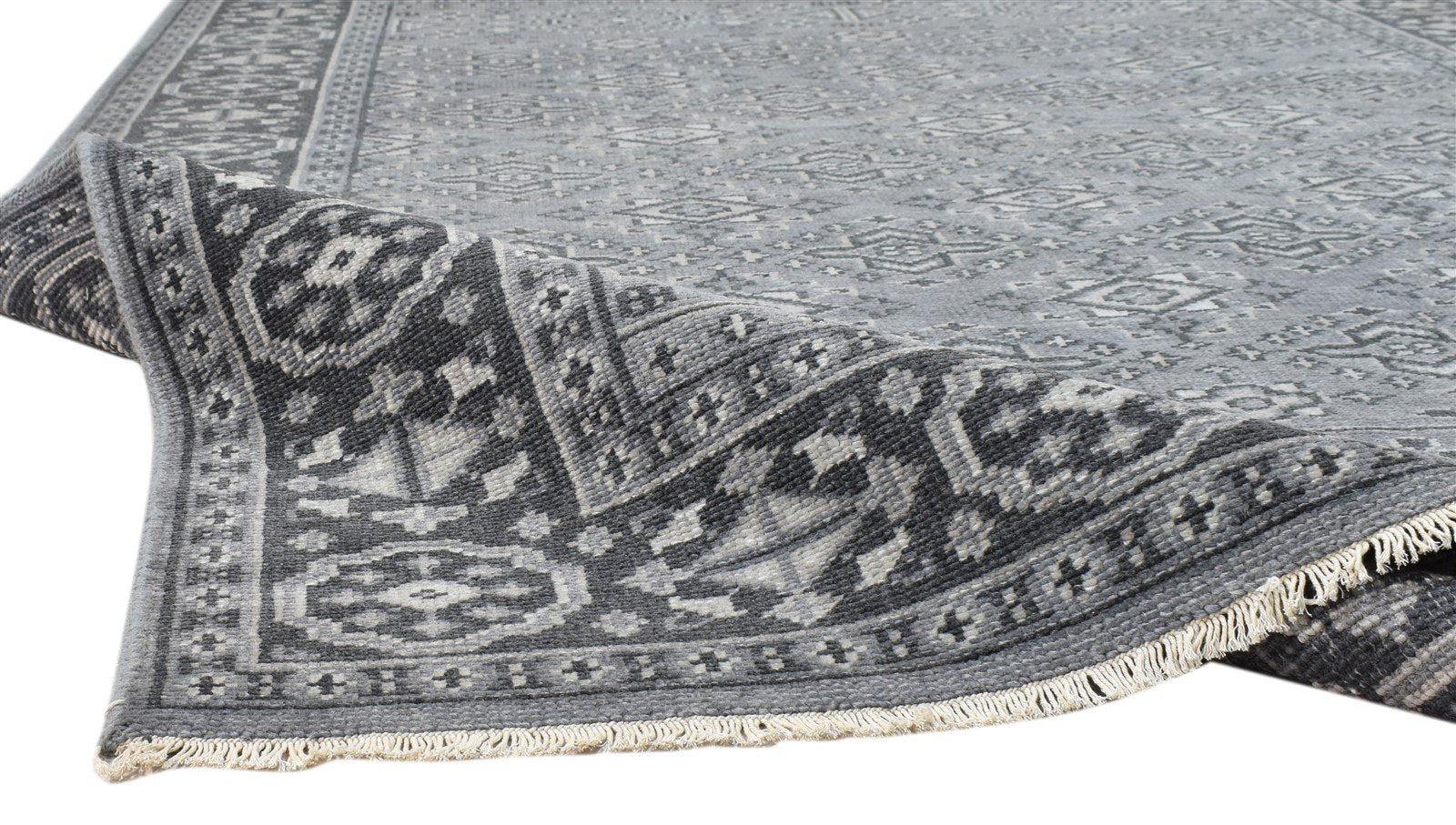 Grey Wool Rug 6' X 9' Persian Hand Knotted Bokhara Oriental Room Size Carpet 7860676395157