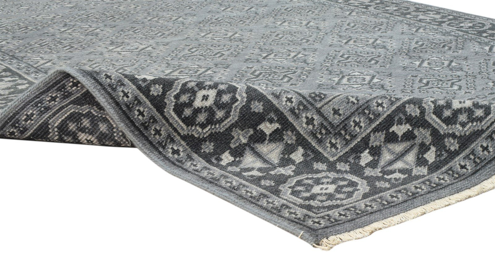Grey Wool Rug 6' X 9' Persian Hand Knotted Bokhara Oriental Room Size Carpet 7860676395157