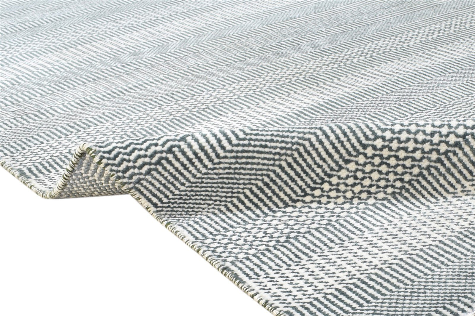Grey Wool Rug 8' X 10' Modern Hand Knotted Agra Grass Trellis Large Carpet 7865146146965
