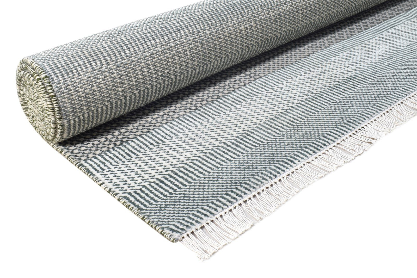 Grey Wool Rug 8' X 10' Modern Hand Knotted Agra Grass Trellis Large Carpet 7865146146965