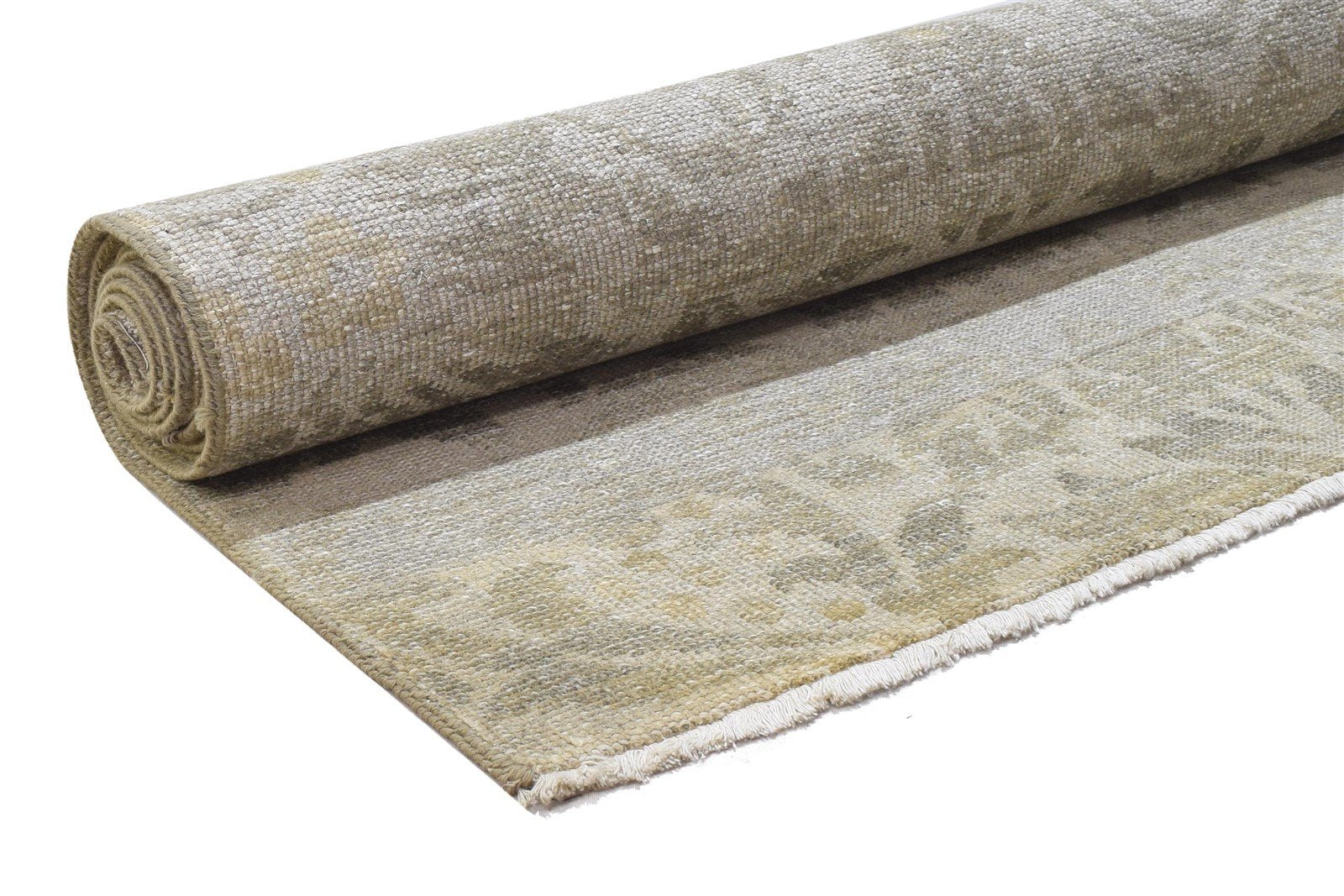 Grey Wool Rug 8' X 10' Modern Hand Knotted French Floral Large Carpet 7864168415381