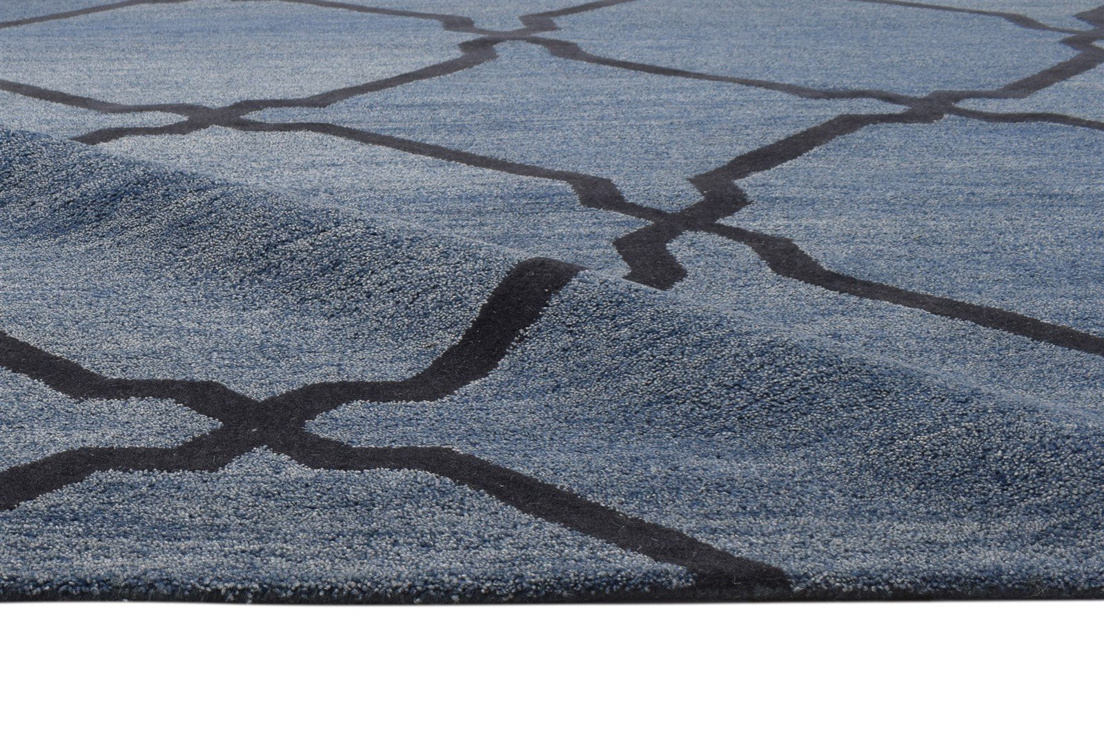 Grey Wool Rug 8' X 10' Modern Hand Tufted Moroccan Trellis Large Carpet 7864116936853