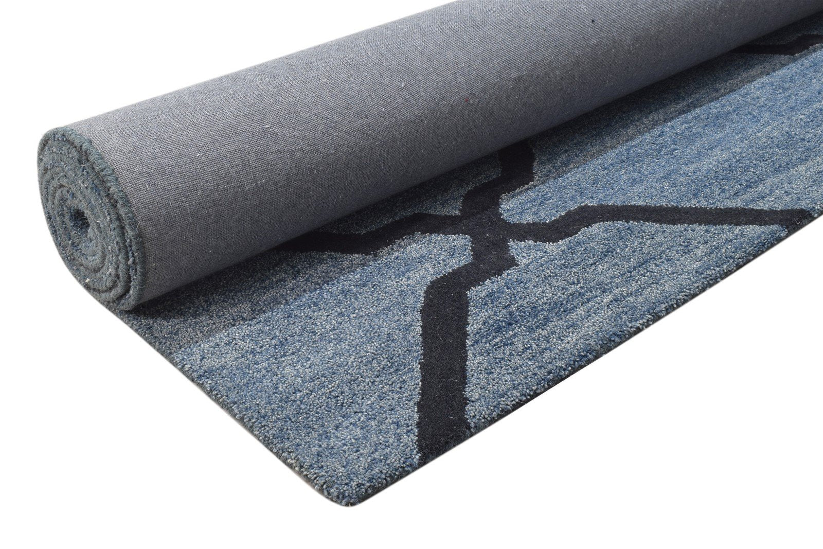 Grey Wool Rug 8' X 10' Modern Hand Tufted Moroccan Trellis Large Carpet 7864116936853