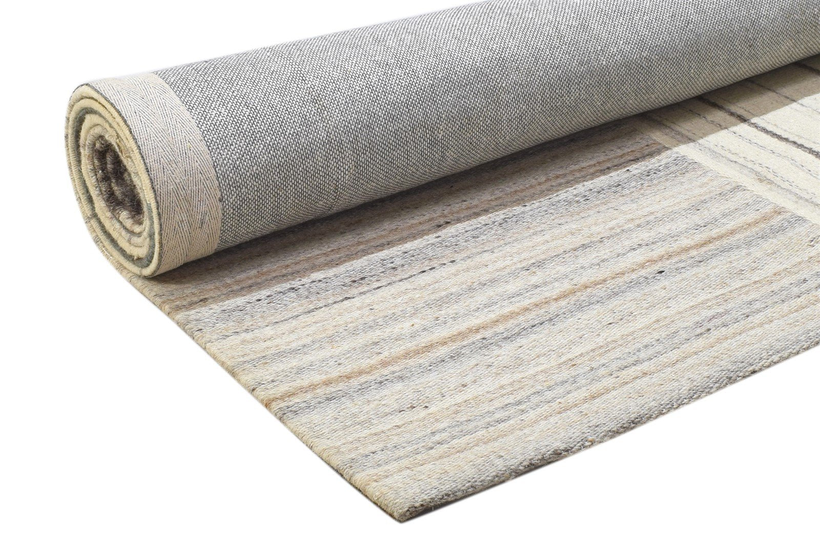 Grey Wool Rug 8' X 10' Modern Hand Tufted Scandinavian Geometric Large Carpet 7864110022805
