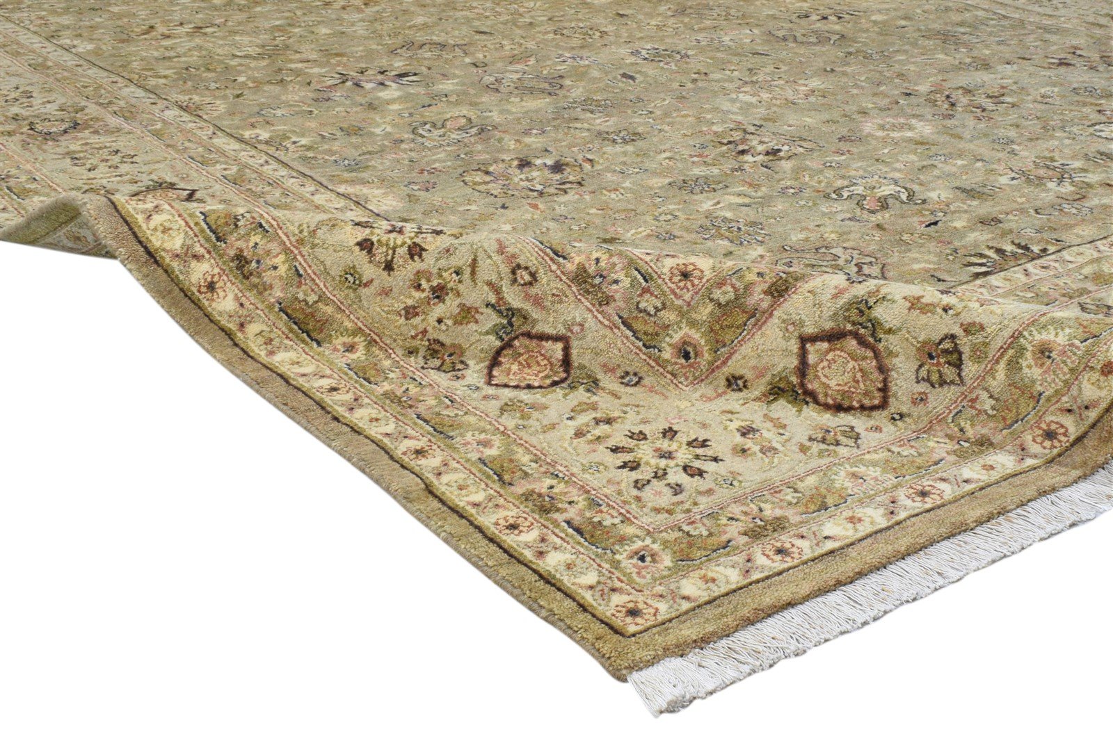 Grey Wool Rug 8' X 10' Persian Hand Knotted Kashan Oriental Large Carpet 7860694286485