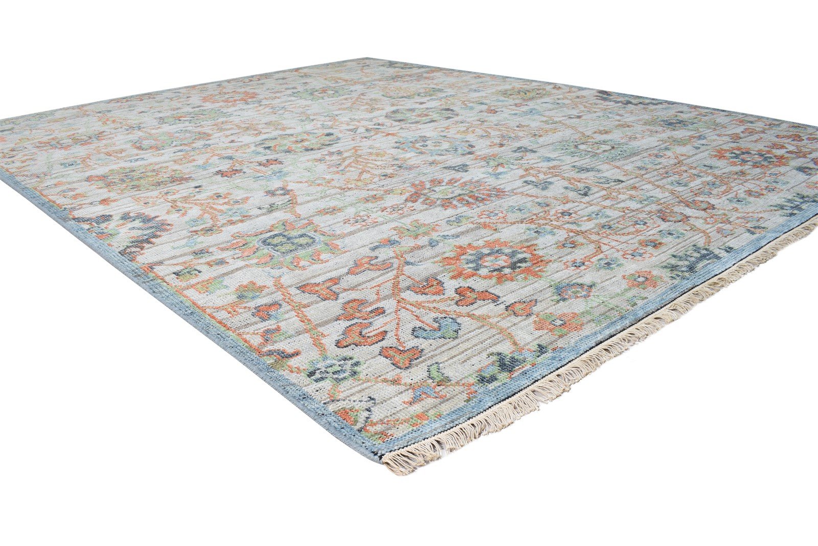 Grey Wool Rug 8' X 10' Persian Hand Knotted Kashan Oriental Large Carpet 7864677499029