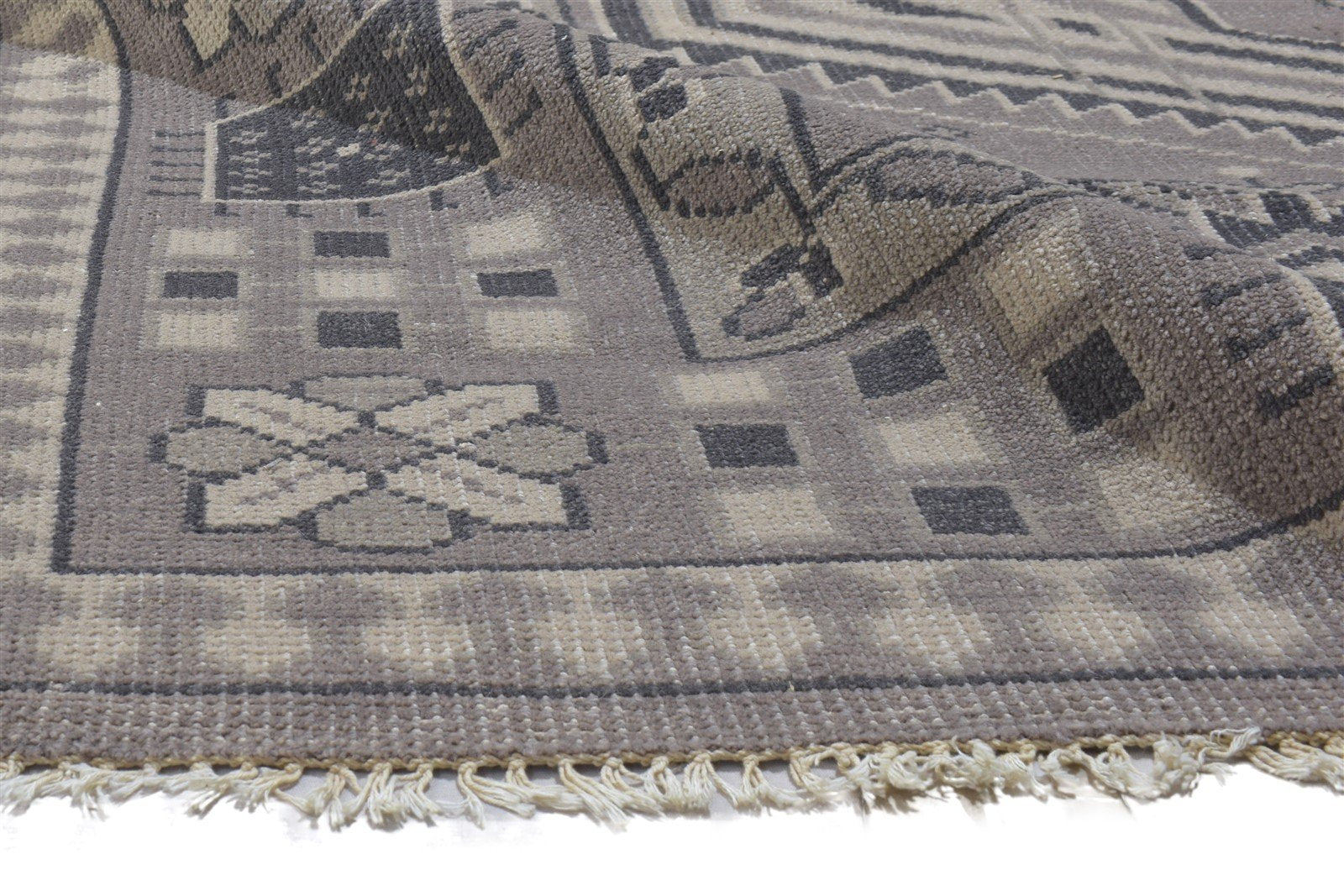 Grey Wool Rug 8' X 10' Persian Hand Knotted Kazak Oriental Large Carpet 7864176246933