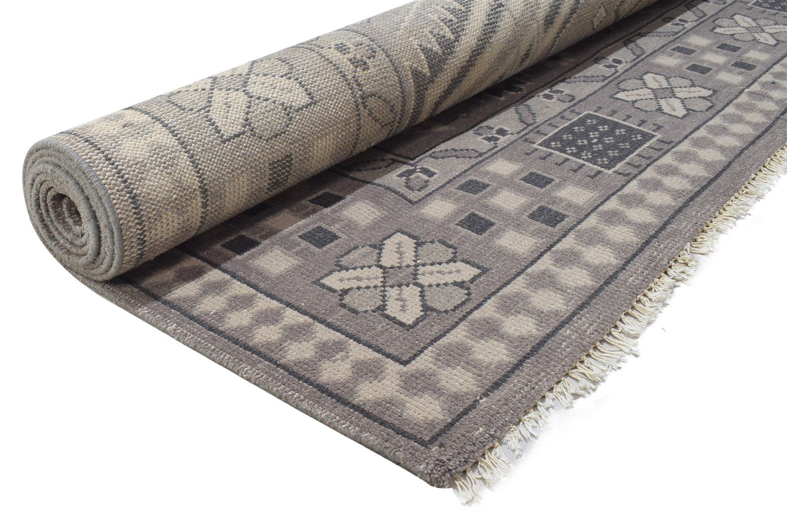 Grey Wool Rug 8' X 10' Persian Hand Knotted Kazak Oriental Large Carpet 7864176246933