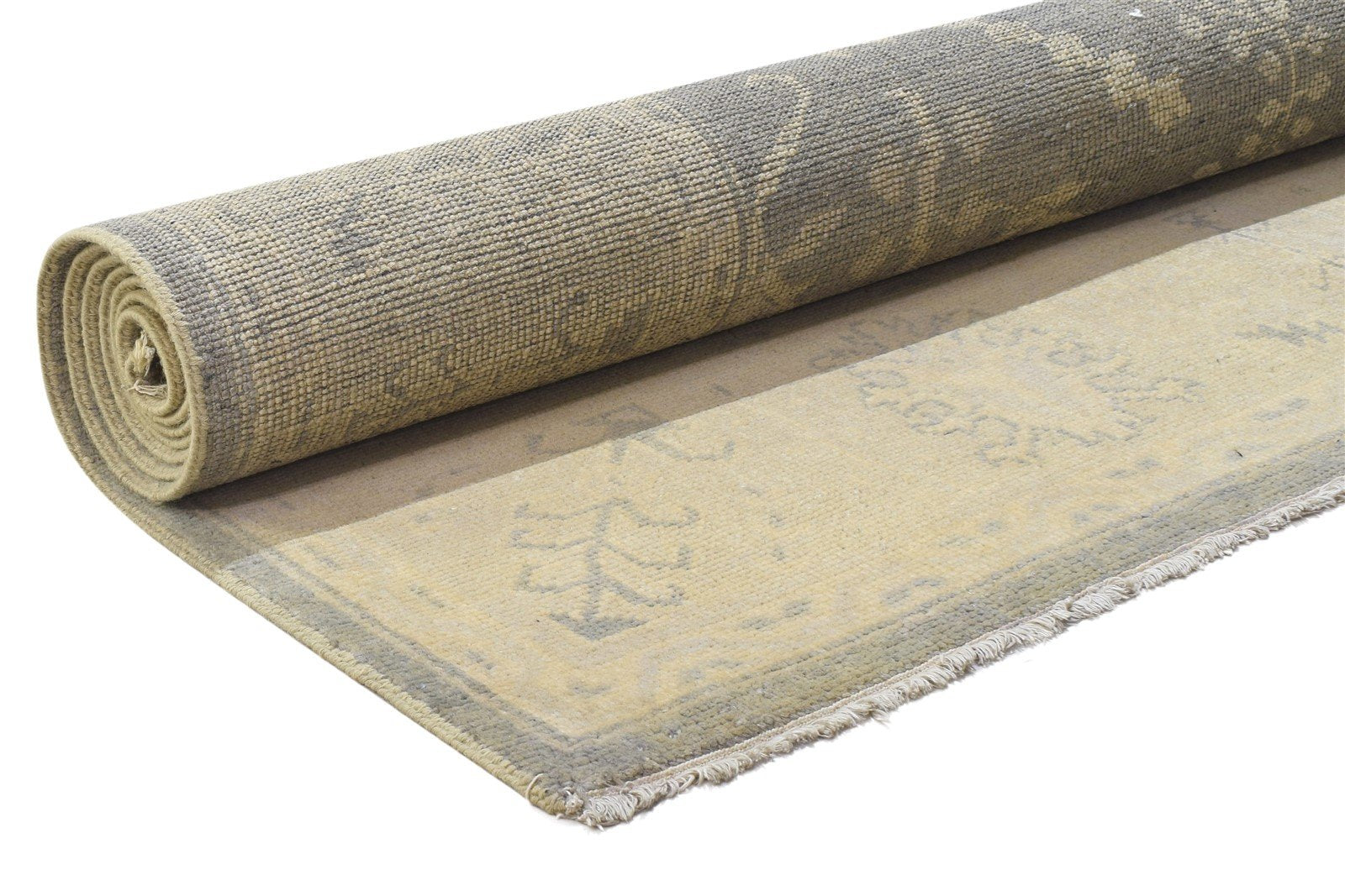 Grey Wool Rug 8' X 10' Persian Hand Knotted Sarouk-Indian Oriental Large Carpet 7864165662869