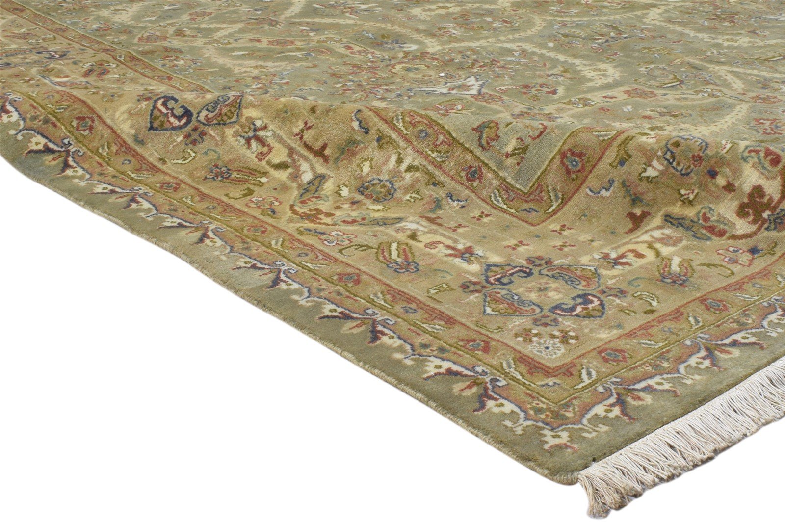 Grey Wool Rug 8' X 10' Persien Hand Knotted Kashan Oriental Large Carpet 7860697104533