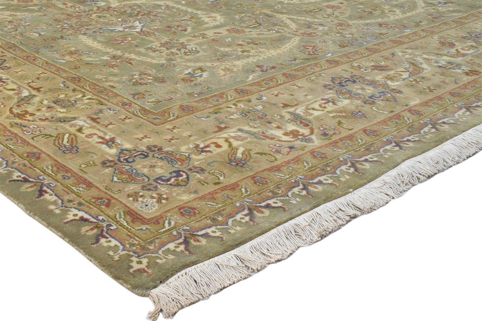 Grey Wool Rug 8' X 10' Persien Hand Knotted Kashan Oriental Large Carpet 7860697104533