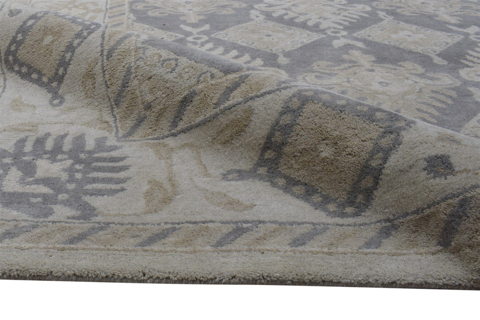 Grey Wool Rug 8' X 11' Persien Hand Tufted Bokhara Oriental Large Carpet 7864808374421