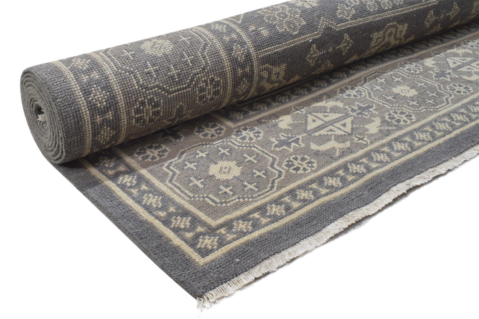 Grey Wool Rug 9' X 13' Persian Hand Knotted Kazak Oriental Large Carpet 7864103370901