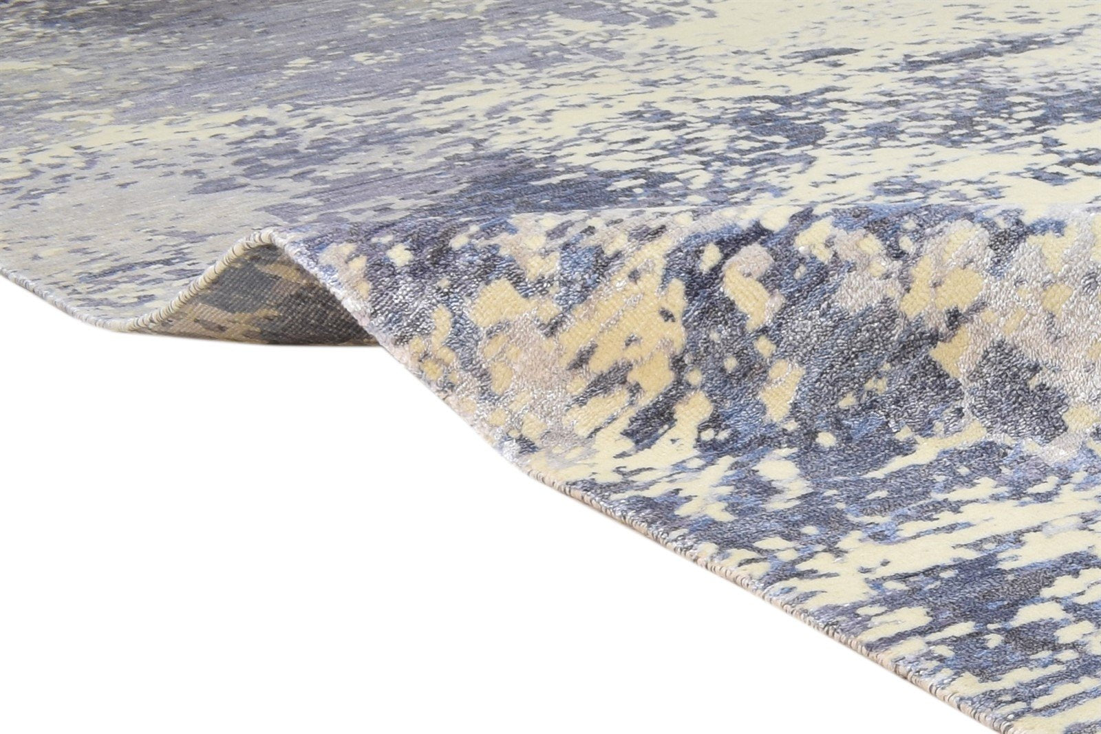 Grey Wool / Silk Rug 11X10 Modern Hand Knotted Indian Abstract Extra Large 7864324948117