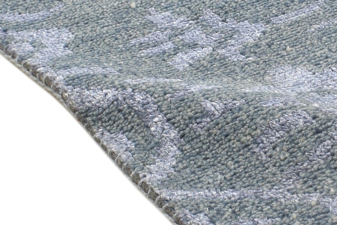 Grey Wool / Silk Rug 2' X 2' Modern Hand Knotted Moroccan Trellis Small Carpet 7864132731029