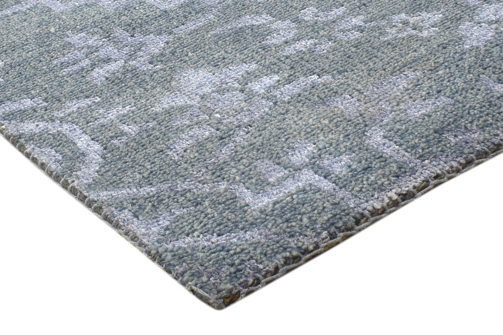 Grey Wool / Silk Rug 2' X 2' Modern Hand Knotted Moroccan Trellis Small Carpet 7864132731029